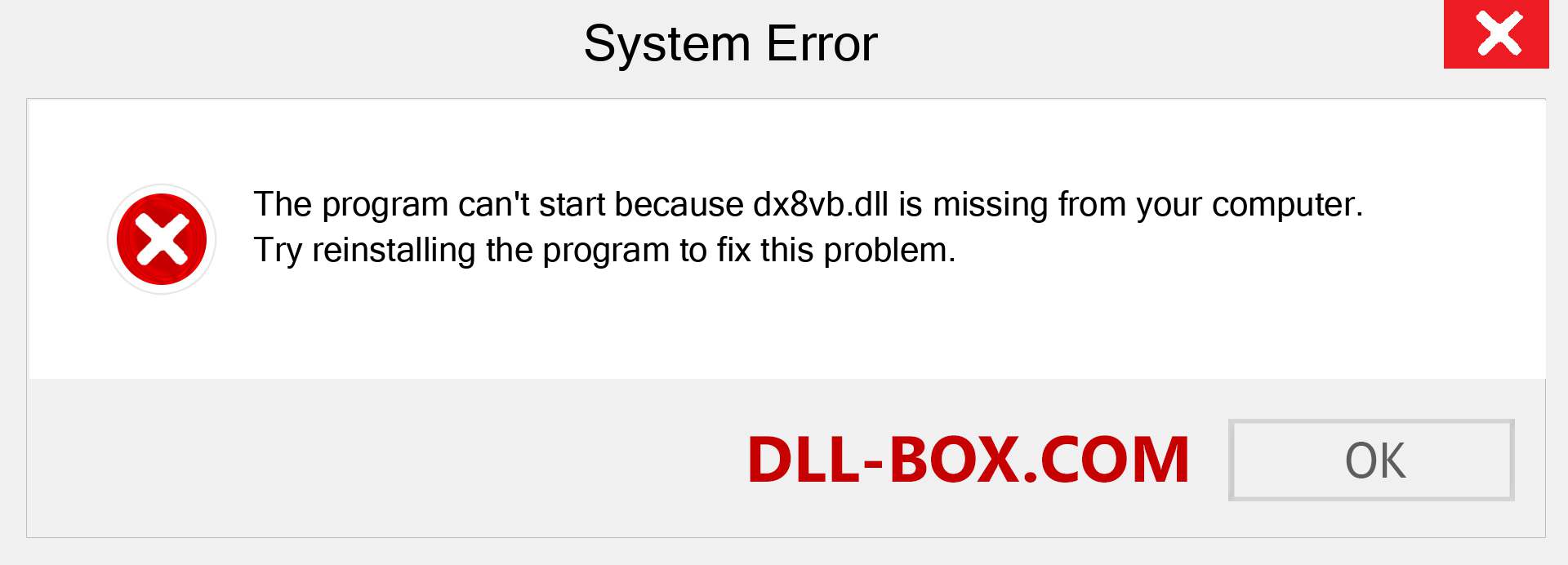  dx8vb.dll file is missing?. Download for Windows 7, 8, 10 - Fix  dx8vb dll Missing Error on Windows, photos, images
